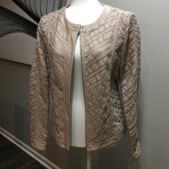 NWT Bagatelle Pink Faux Leather Netted Moto Jacket - Picture 6 of 7